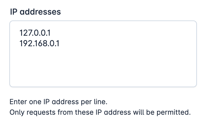 Allowed IP hosts
